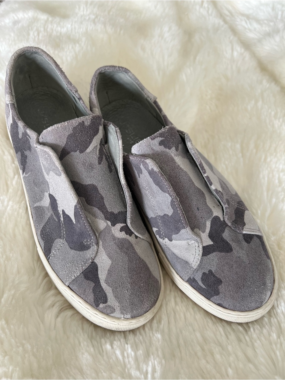 J Slides Gray Camo Slip-On Sneakers